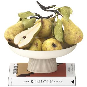 Bowl Of Pears Fruit With Kinfolk Book