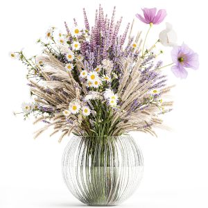 Bouquet Of Wildflowers Lavender Chamomile Poppy