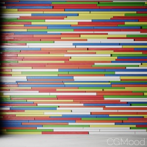 Wall Of Colored Wooden Planks