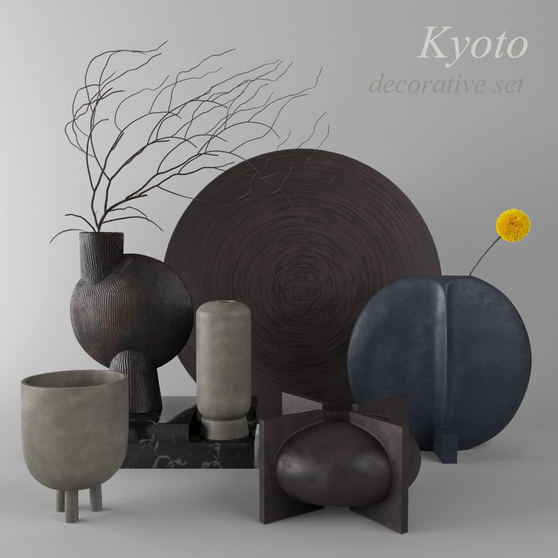 Decorative Set 101 Copenhagen 4 - 3D Model for Corona