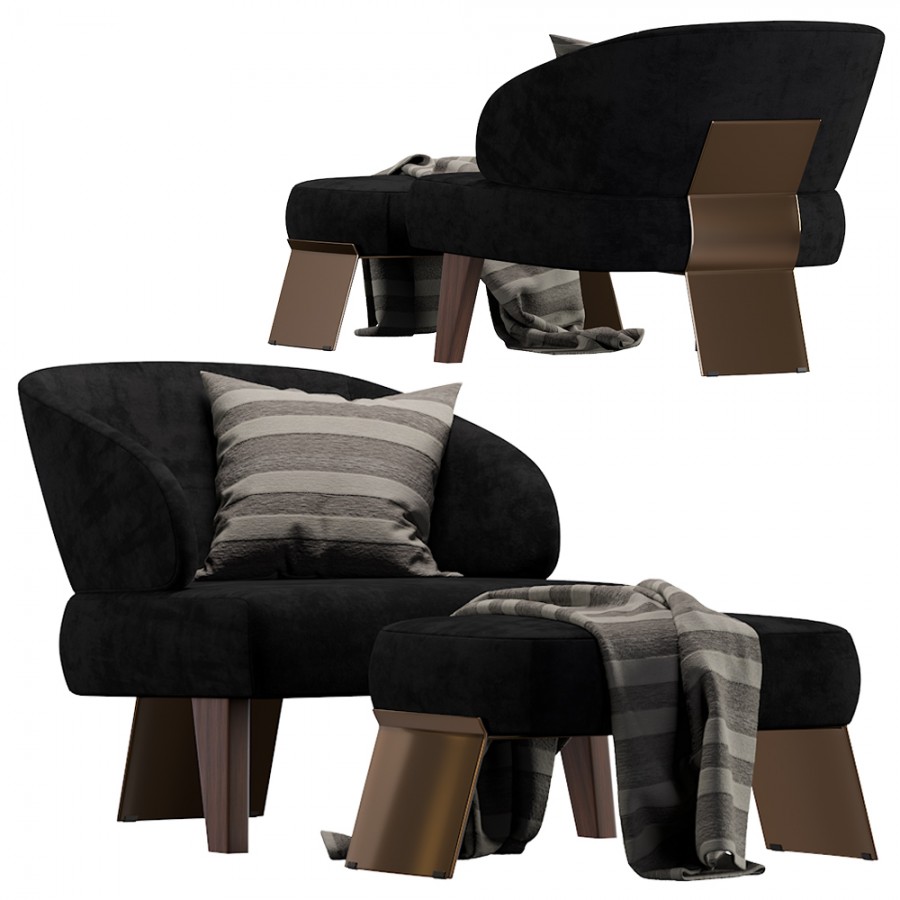 Minotti Reeven Reeves Large Armchair By Minotti 3D Model for Corona | CGMood