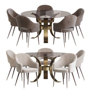 Deephouse Chair And Massimo Glass Top Dining Table