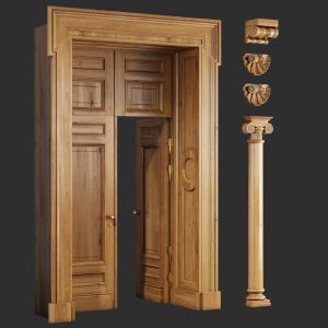 Classic Wooden Door And Carved Elements