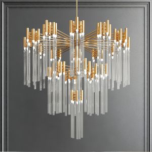 Contamporary Chandelier Crystal Brass