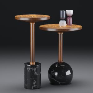 Monterrey Side Tables, Set Of 2, Black Marble