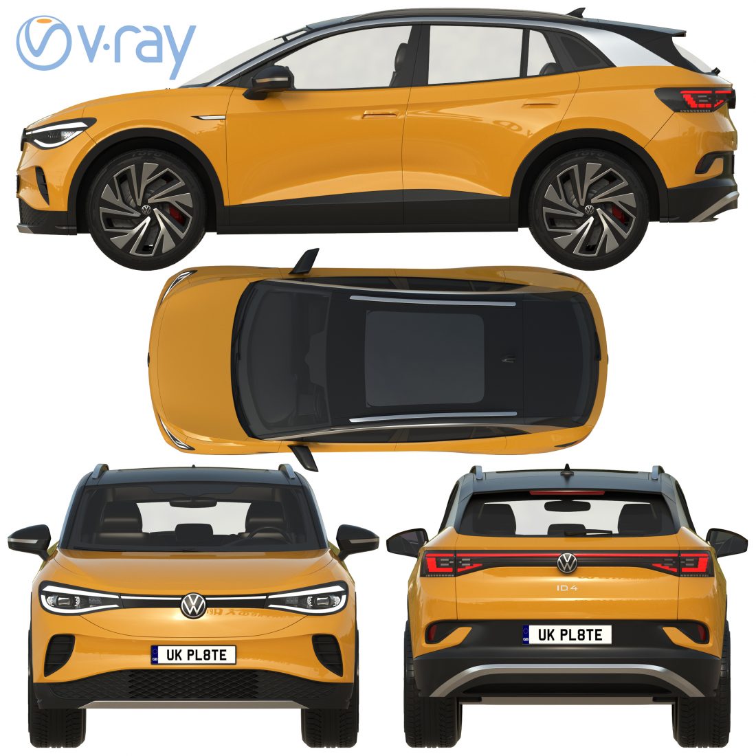 Volkswagen Id4 2021 3D Model For VRay