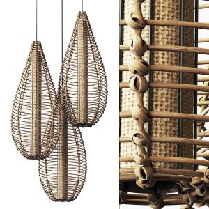Lamp Wicker Branch Rattan Spindle