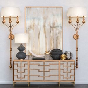 Designer Chest Of Drawers With Lamps And Decor