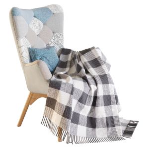 Patchwork Armchair With Plaid And Pillow