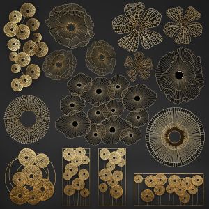 Wall Decor Collection, Discs, Panels, luxury Gold