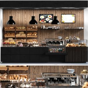 Large Restaurant Design With Food And Pastries