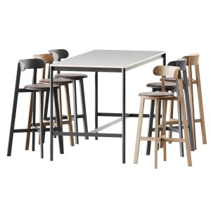 Base Table High Muuto And Roda Bar Stool By Branca