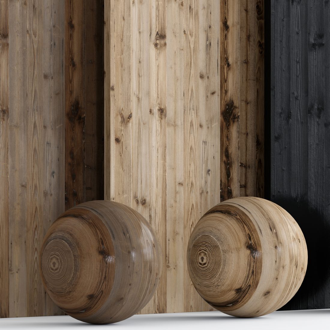Wood 14 With 3 Materials - 3D Model for VRay
