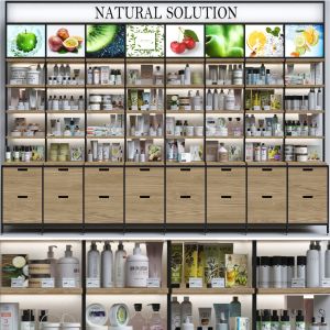 Showcase With Cosmetics In A Hypermarket Or Beauty