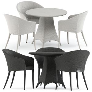 Wing Armchair And Amari Fully Woven Table
