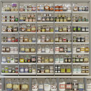Large Shelf With Spices, Seasonings And Cereals