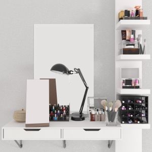 Table With Cosmetics In A Beauty Salon