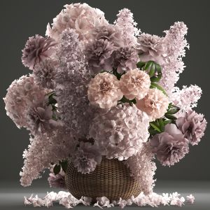 Bouquet Of Flowers In A Basket 85