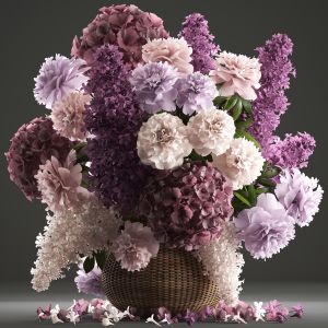 Bouquet Of Flowers In A Basket 83
