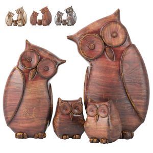 Owl Family Sculpture
