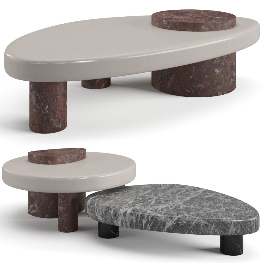 Trussardi Casa Larry Coffee Tables Set - 3D Model for VRay, Corona