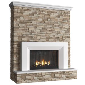 Fireplace Modern Stone Artdeco