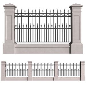 Fence In Classic Style.entrance Driveway Gates