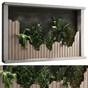 Vertical Wall Garden With Concrete Frame Wall Deco