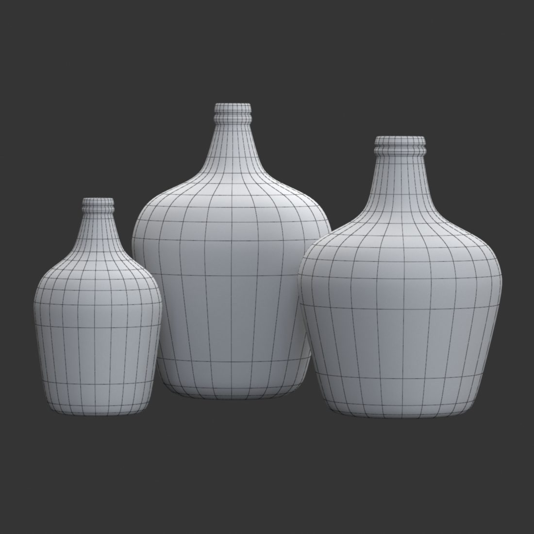 Frosted Recycled Glass Decor Reference: Frosted Recycled Glass Demijohn Vase 3D Model For Vray Corona