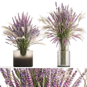 Bouquets Of Wildflowers Vase Lavender Pampas
