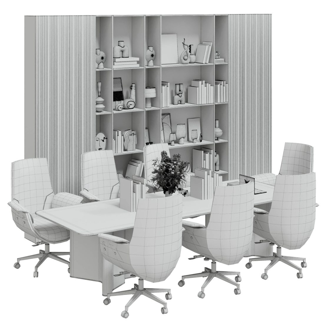 Meeting And Conference Table - Office Furniture 55 3D Model for VRay ...