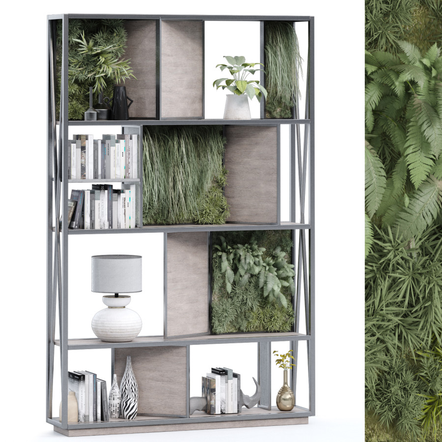 Interior Plant And Decoration Partition Set 341 - 3D Model for FStorm, VRay