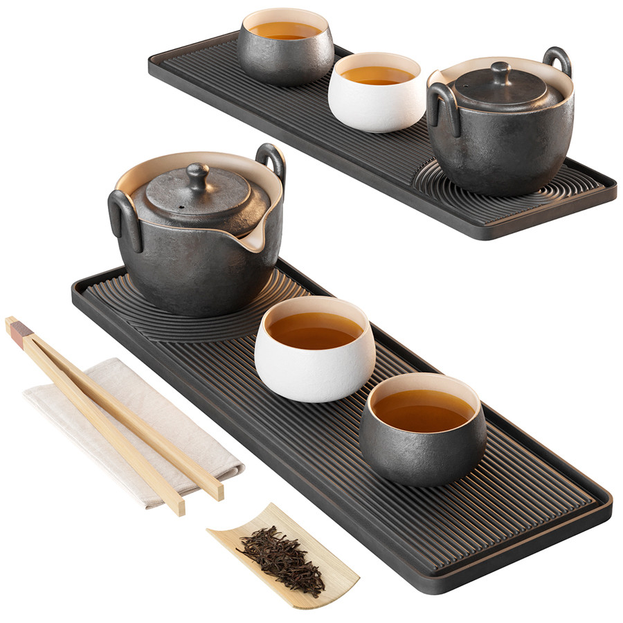 Minimal Tea Set Japanese Minimalist Ceramic Tea Set Etsy - 3D Model for Corona