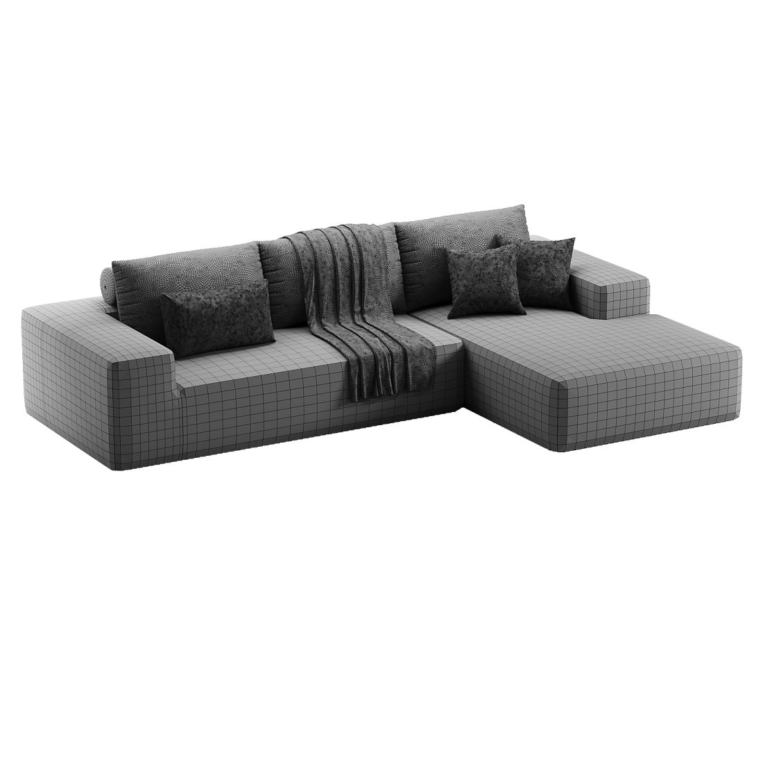 Modular Sectional Living Room Sofa Set - 3D Model for Corona