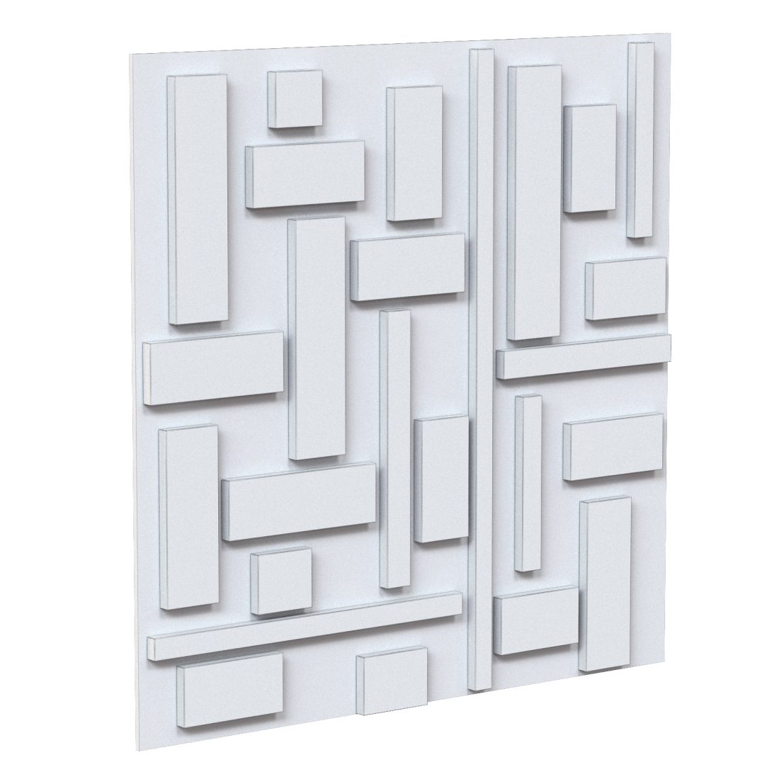 Decorative Black Wall Panel With Wooden Planks Ele - 3D Model for VRay ...