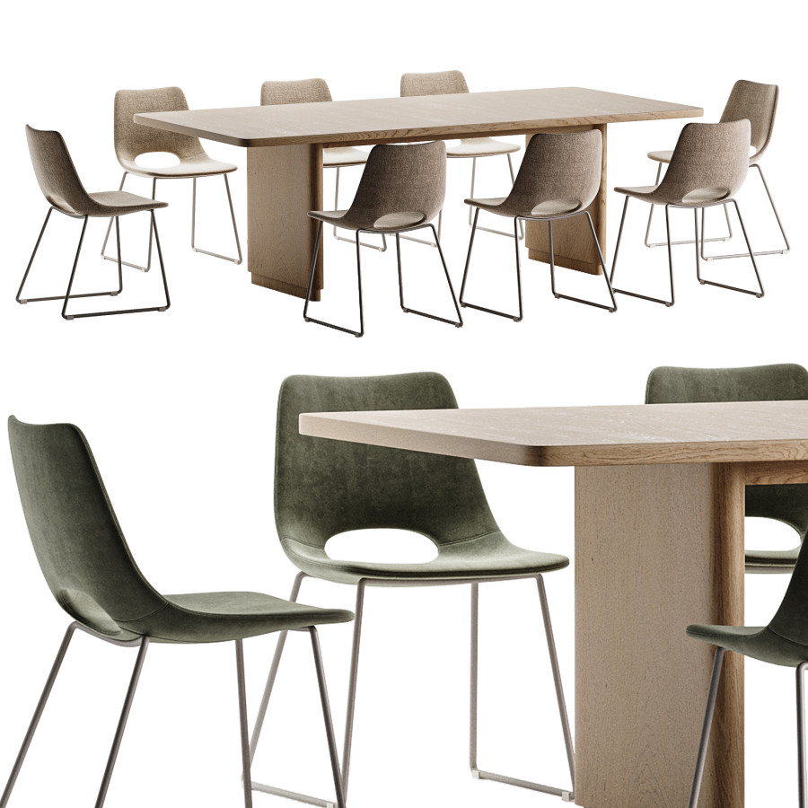 Zahara Chair Rina Table - 3D Model for Corona