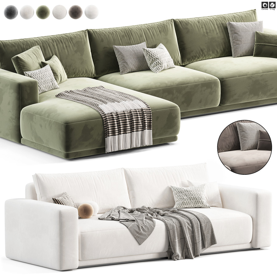 Bella Sofa By Rh Design 3D Model for VRay, Corona | CGMood