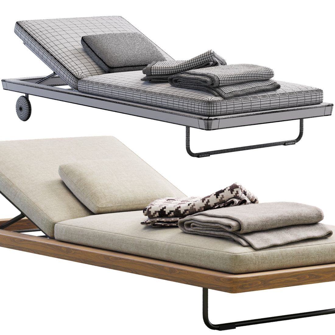 Sunray Daybed - 3D Model for Corona