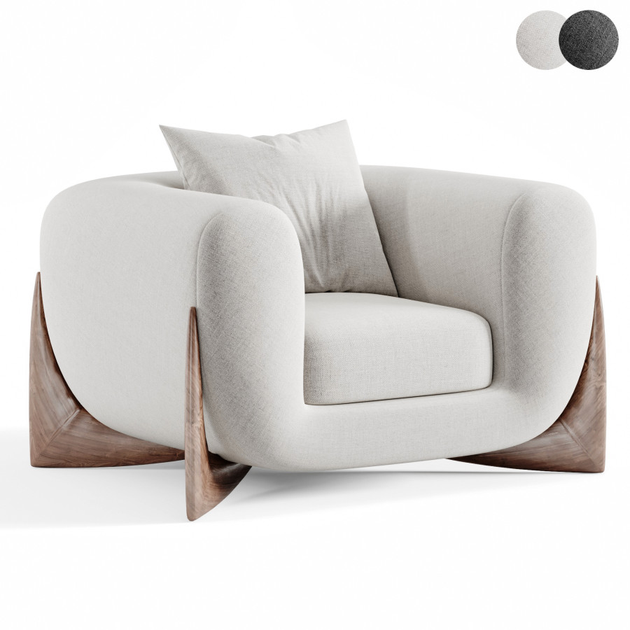 Softbay Armchair By Porada - 3D Model for Corona