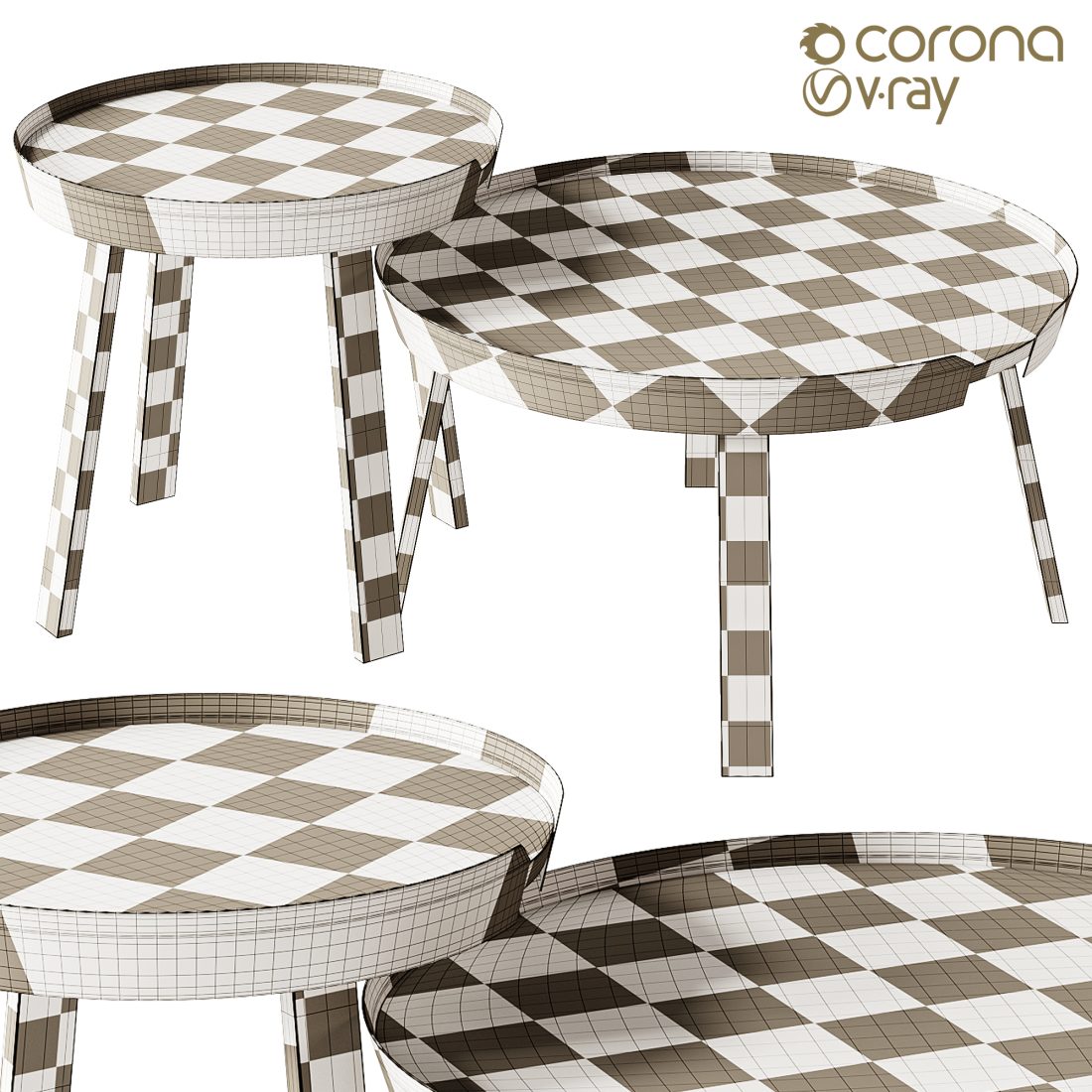 Around Coffee Table 3D Model for VRay, Corona | CGMood