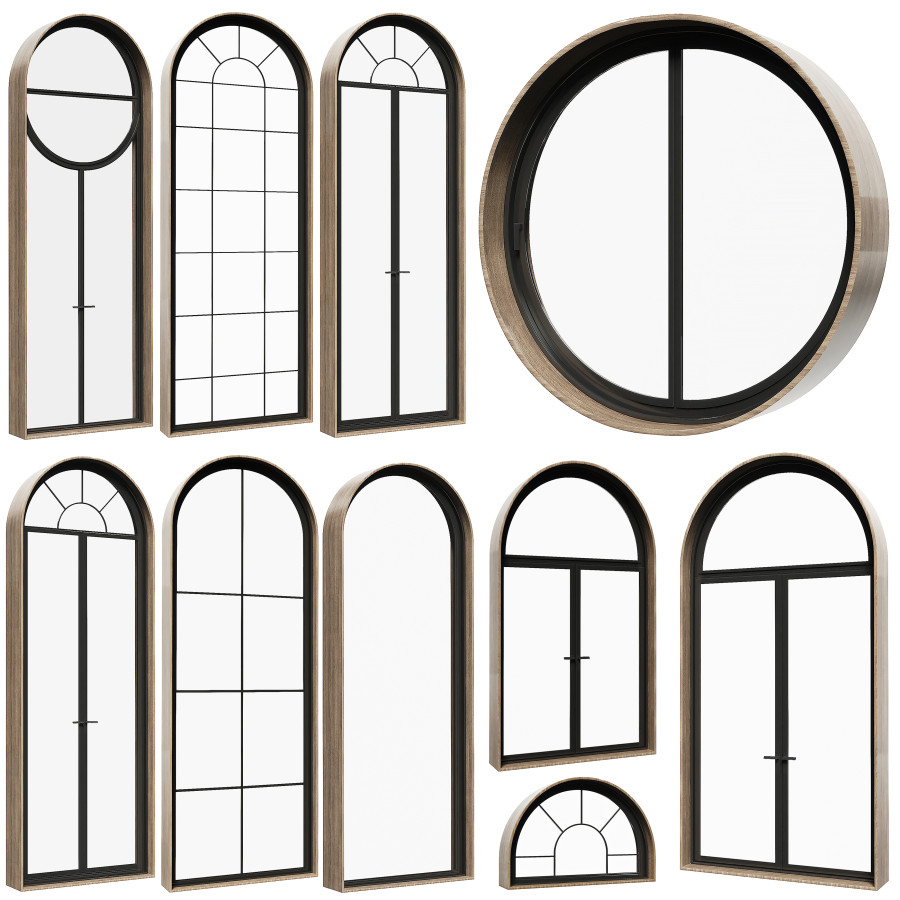 Set Of Round And Circle And Arched Windows 32 3D Model for VRay, Corona ...