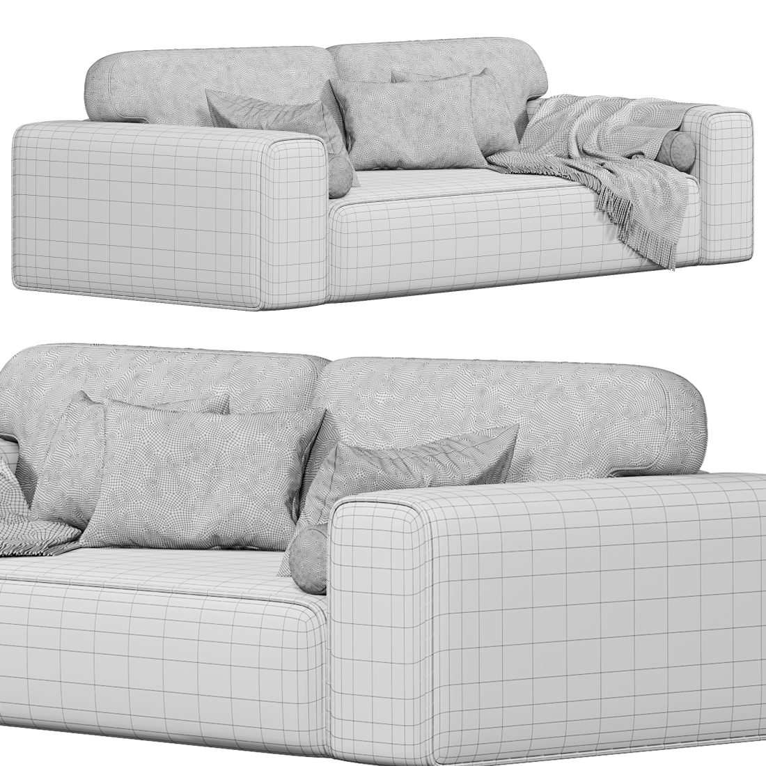 Sofa Vienna Velvet Light By Divan - 3D Model for Corona