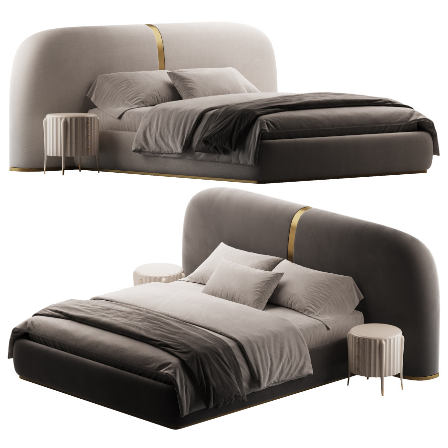 Sable Bed Off White Linen 3D Model for Corona | CGMood