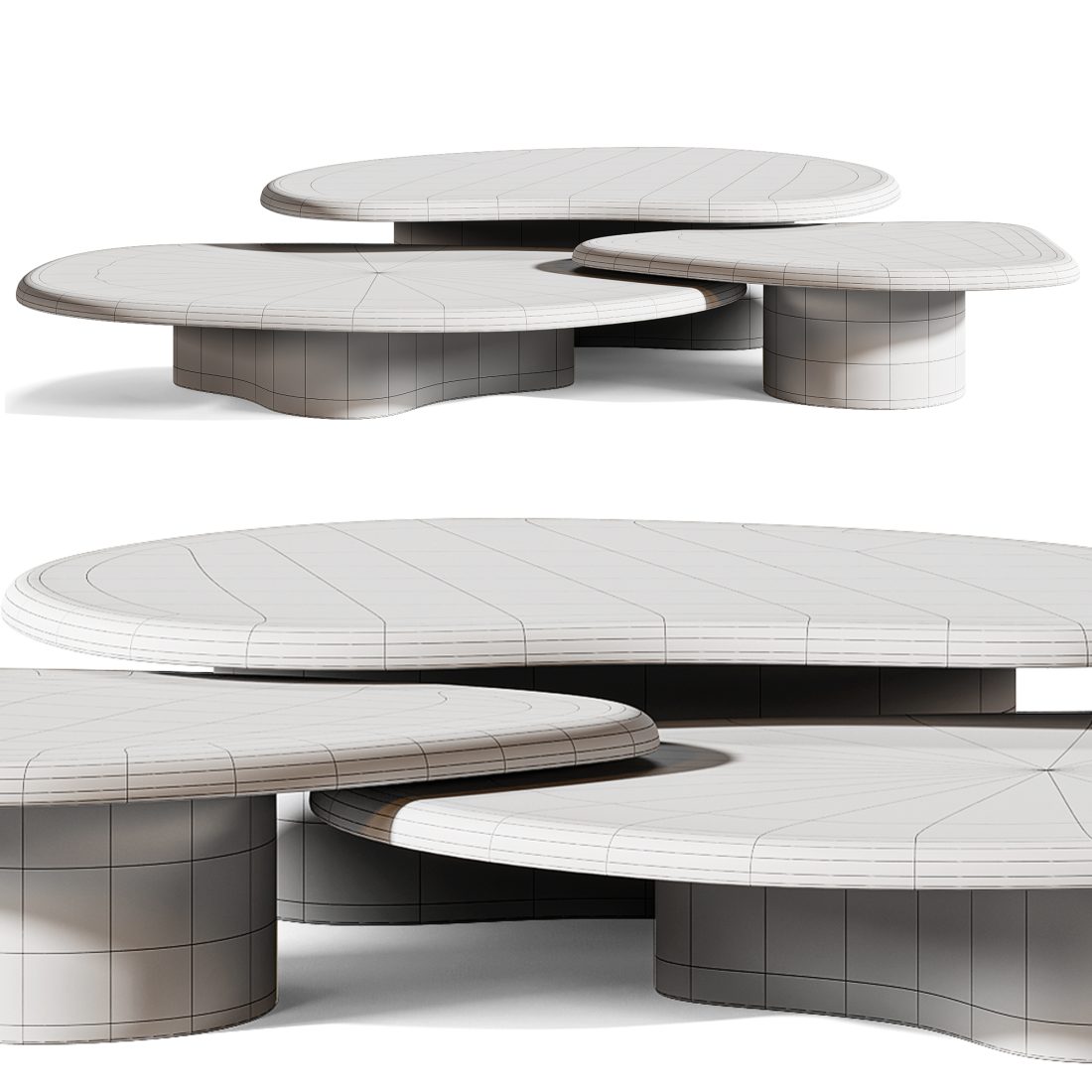 Bezier Outdoor Coffee Tables 3D Model for VRay, Corona | CGMood