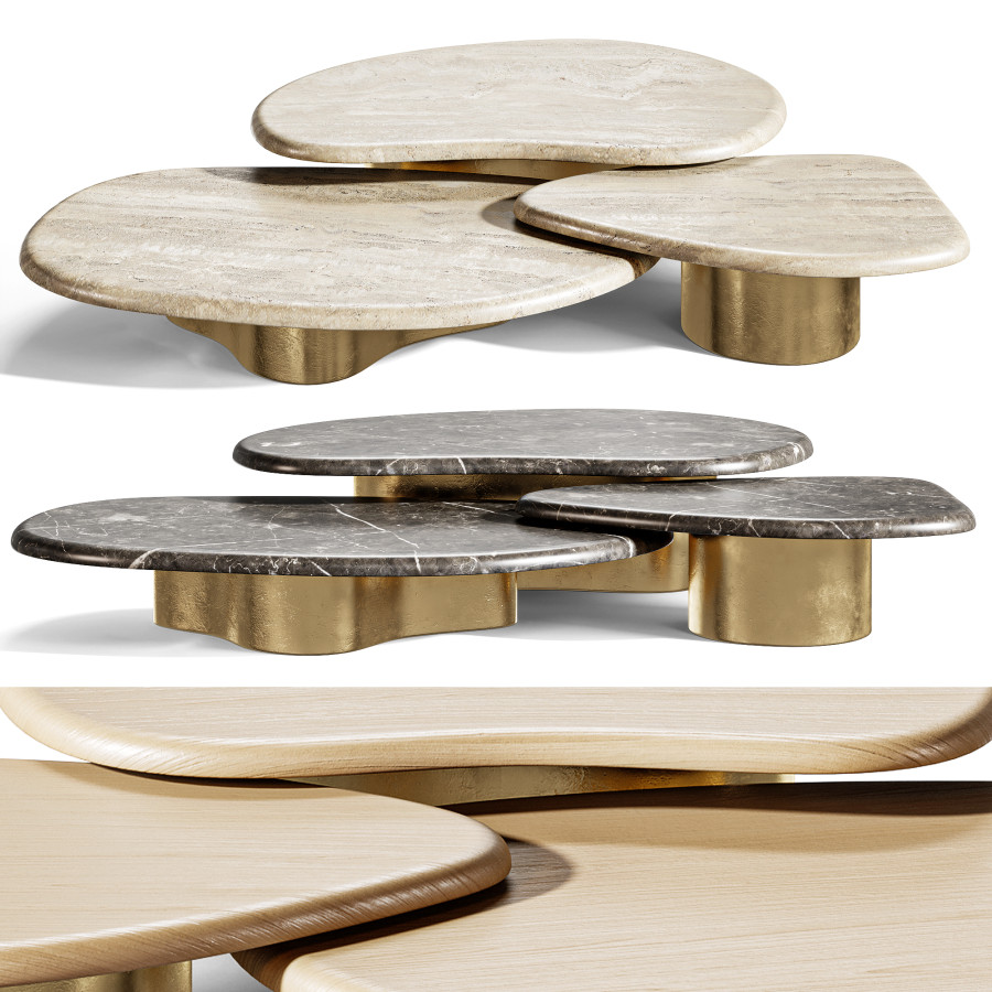Bezier Outdoor Coffee Tables 3D Model for VRay, Corona | CGMood