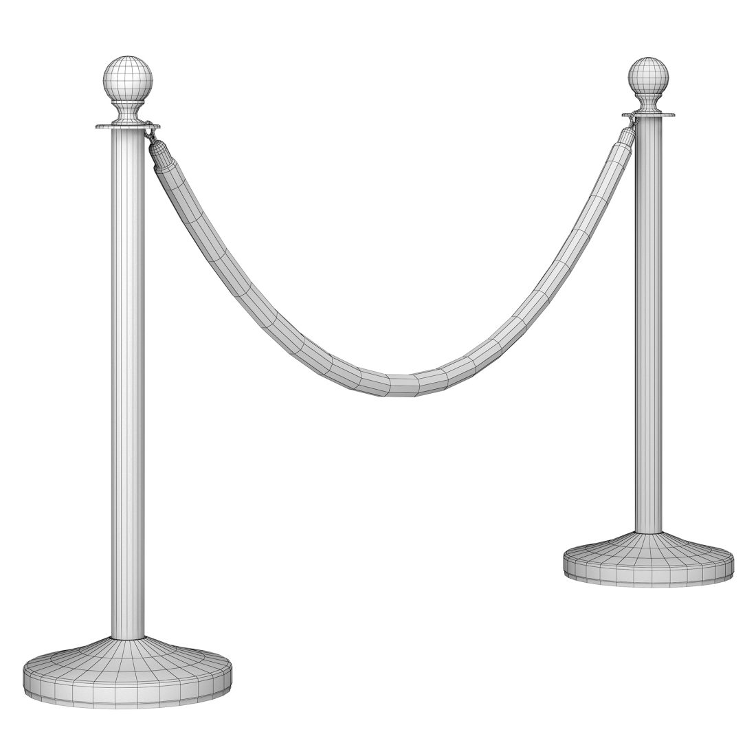 Modular Stanchion Rope Rope Stanchion 3D Model for VRay | CGMood