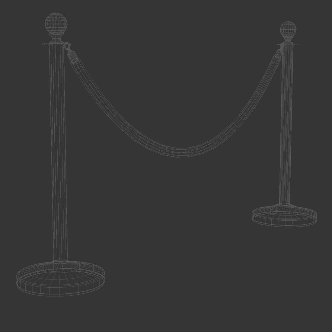 Modular Stanchion Rope Rope Stanchion 3D Model for VRay | CGMood
