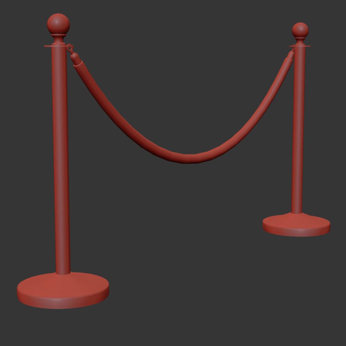 Modular Stanchion Rope Rope Stanchion 3D Model for VRay | CGMood