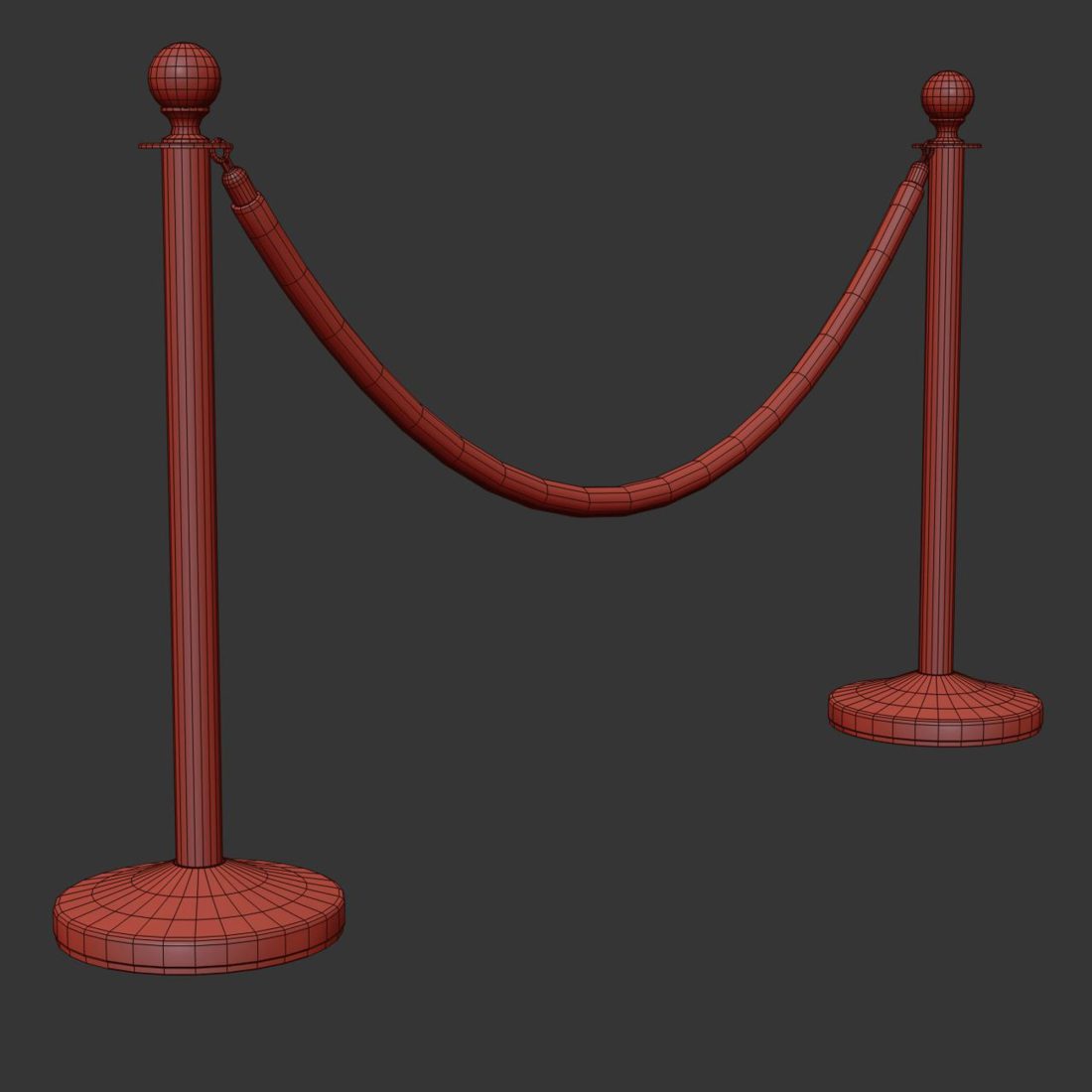 Modular Stanchion Rope Rope Stanchion 3D Model for VRay | CGMood