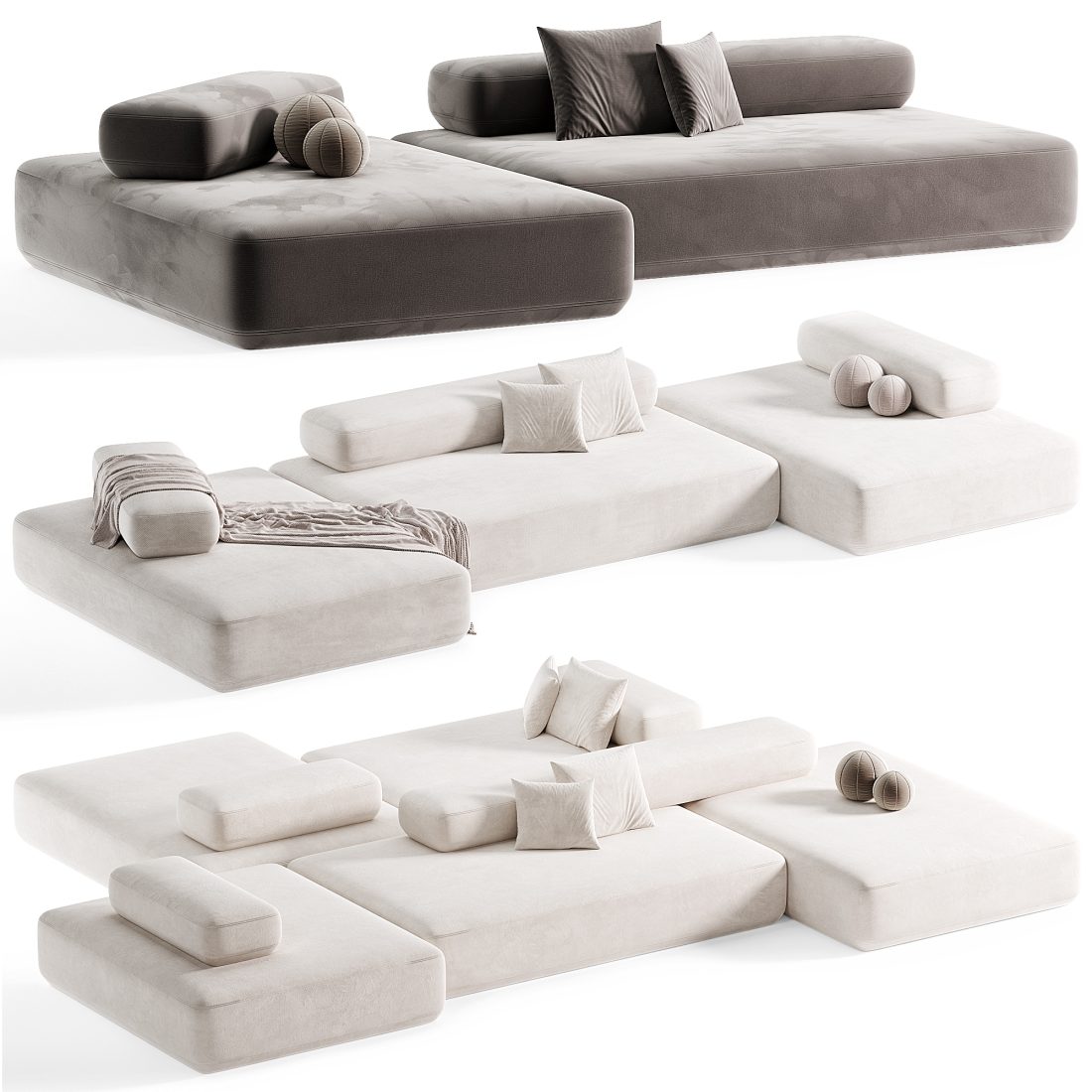 Composition Sofa Modular Sofa 3D Model for Corona | CGMood